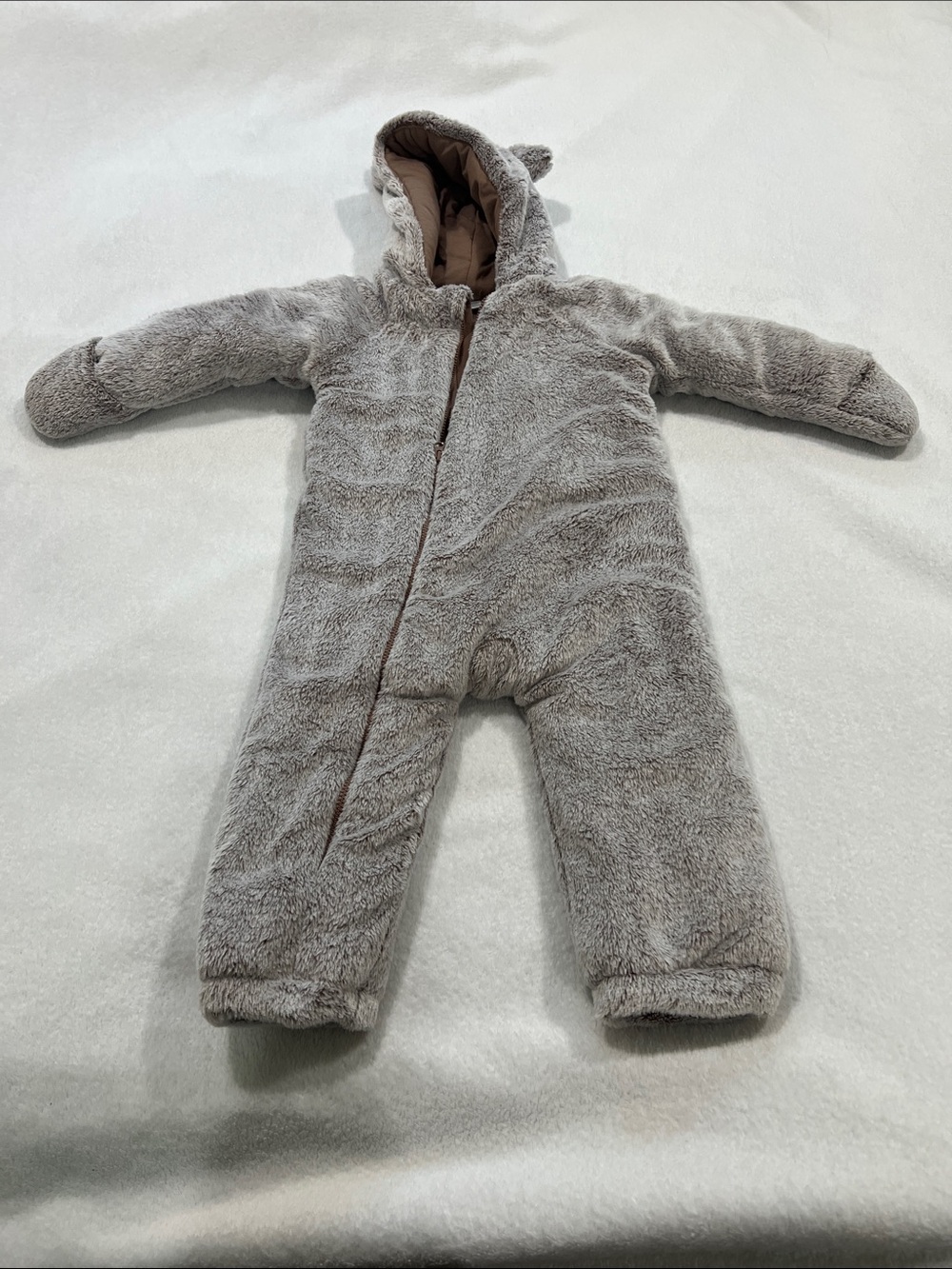 Cozy Fleece Baby One-Piece Jumpsuit - Gray